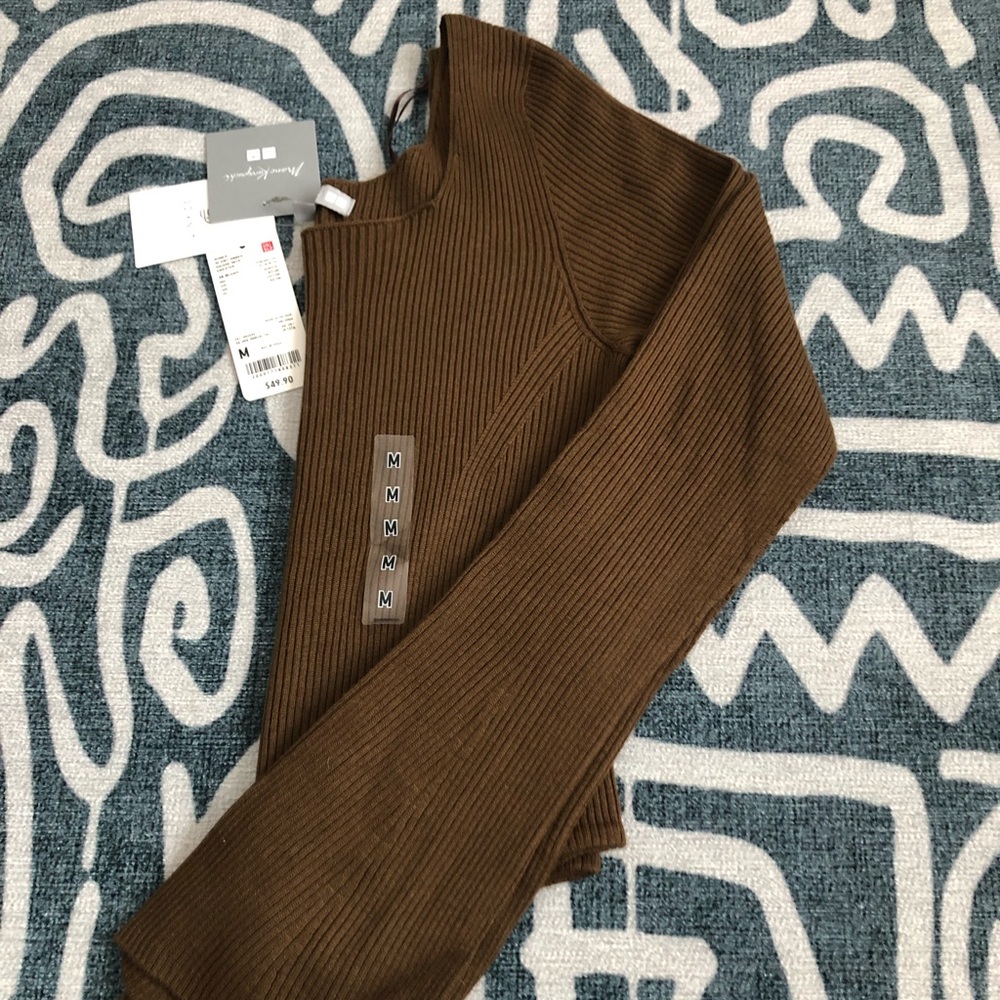 Uniqlo X Mame Kurogouchi Square Neck Ribbed Sweater